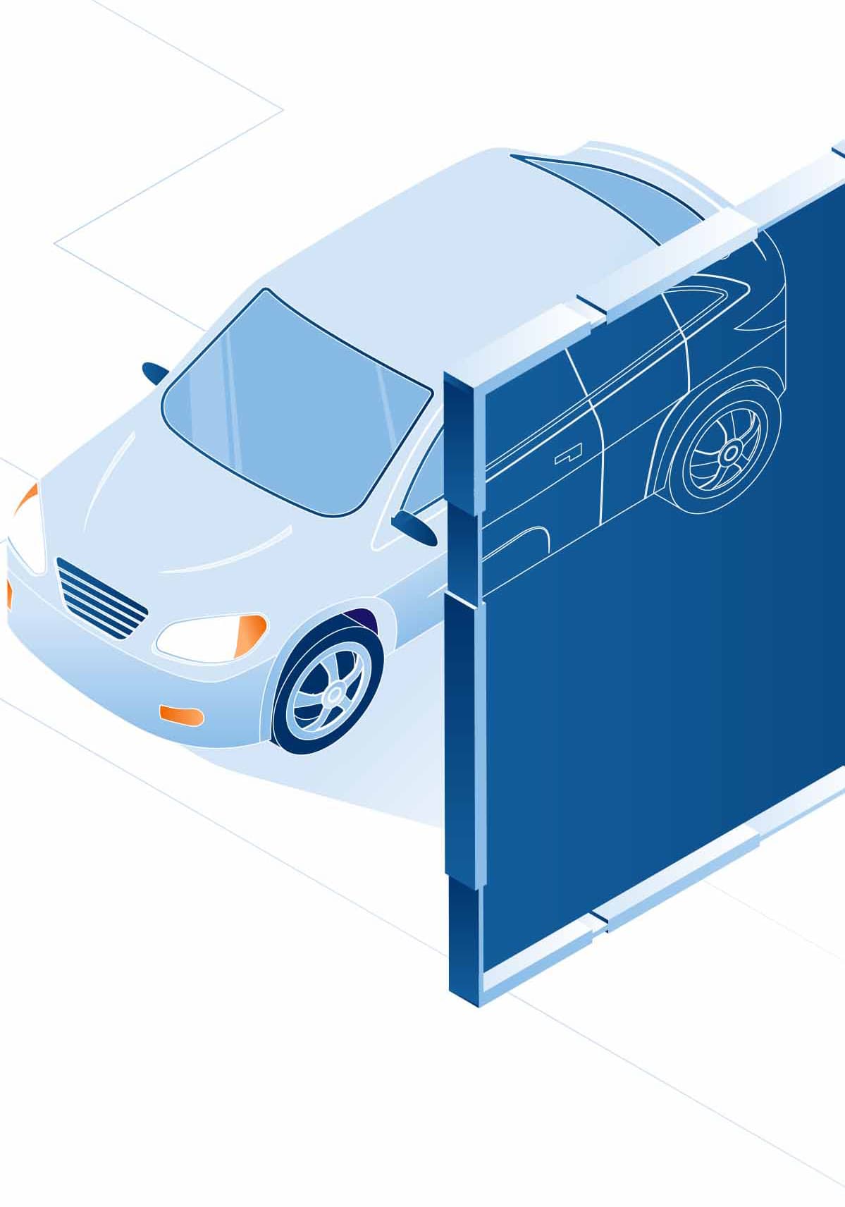 Bild eines Autos vor einem Scanner - Still aus dem Erklaerfilm von Fraunhofer Institut