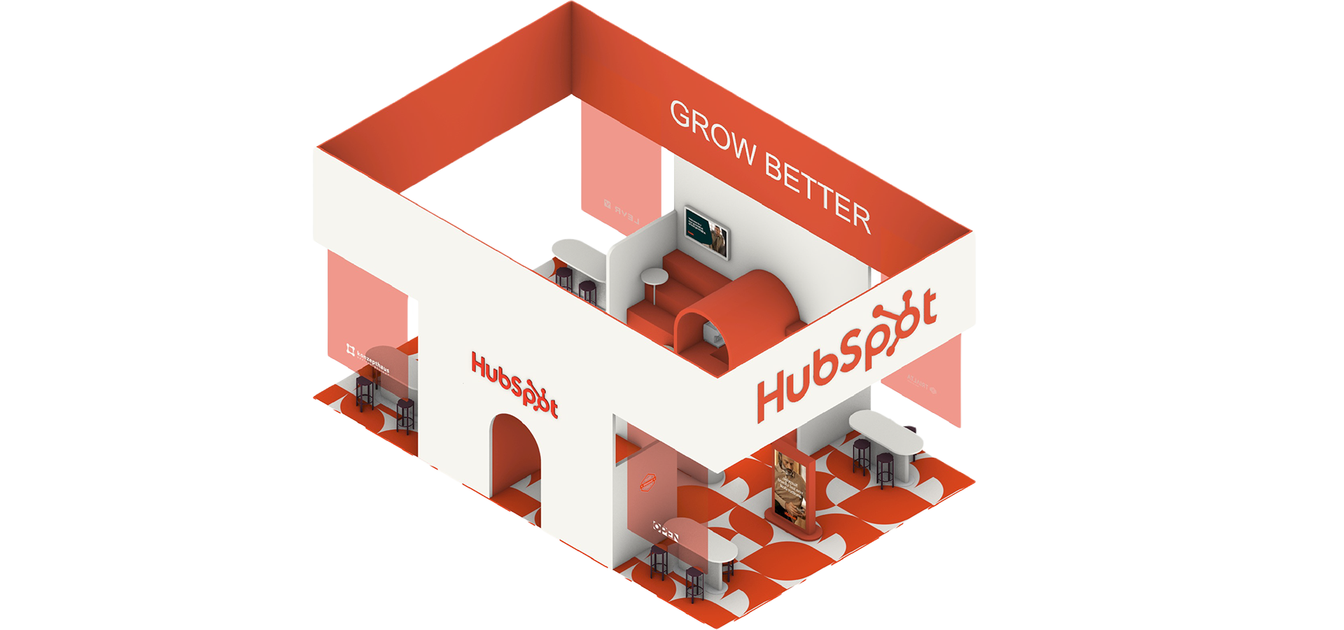 3D-Modell des HubSpot-Messestandes auf der DMEXCO 2025