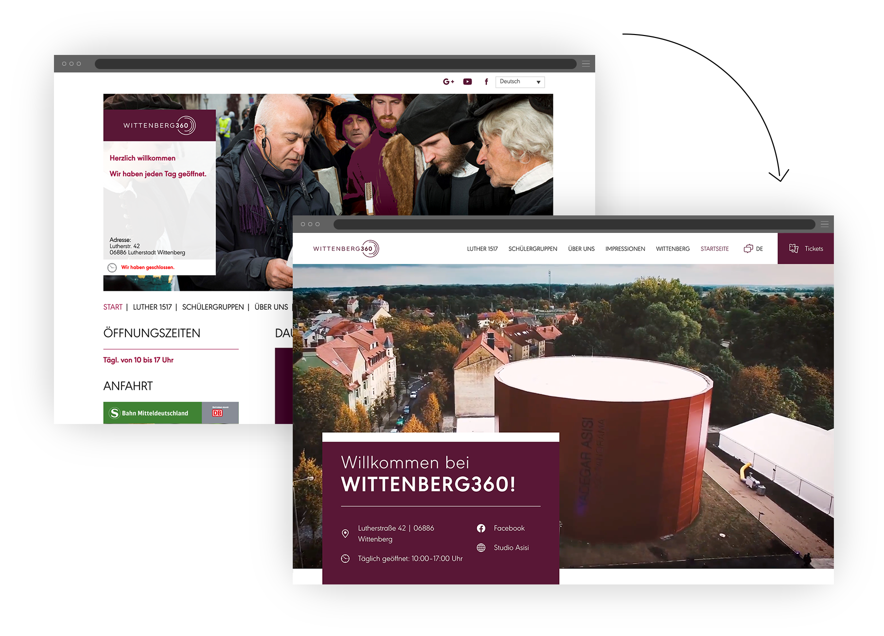 Asisi-Panorama Wittenberg W360 - Alte Startseite und neue Startseite