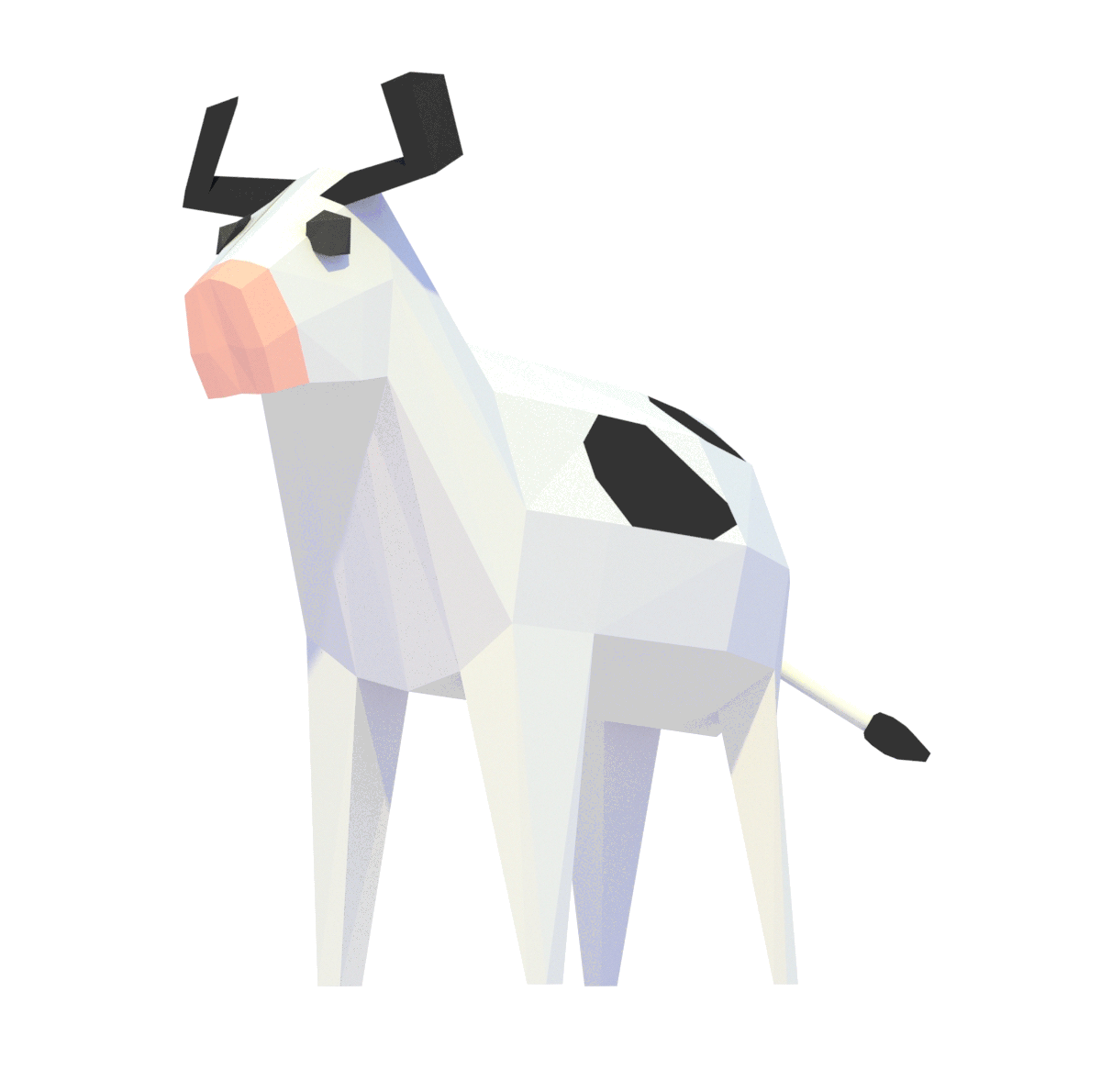 Low-Poly-3D-Animation einer Kuh-Ackern und Ernten-rbb