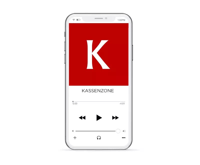 Bild vom Podcast Kassenzone im iphone im Insight über die besten Podcasts von Unternehmen für Unternehmen