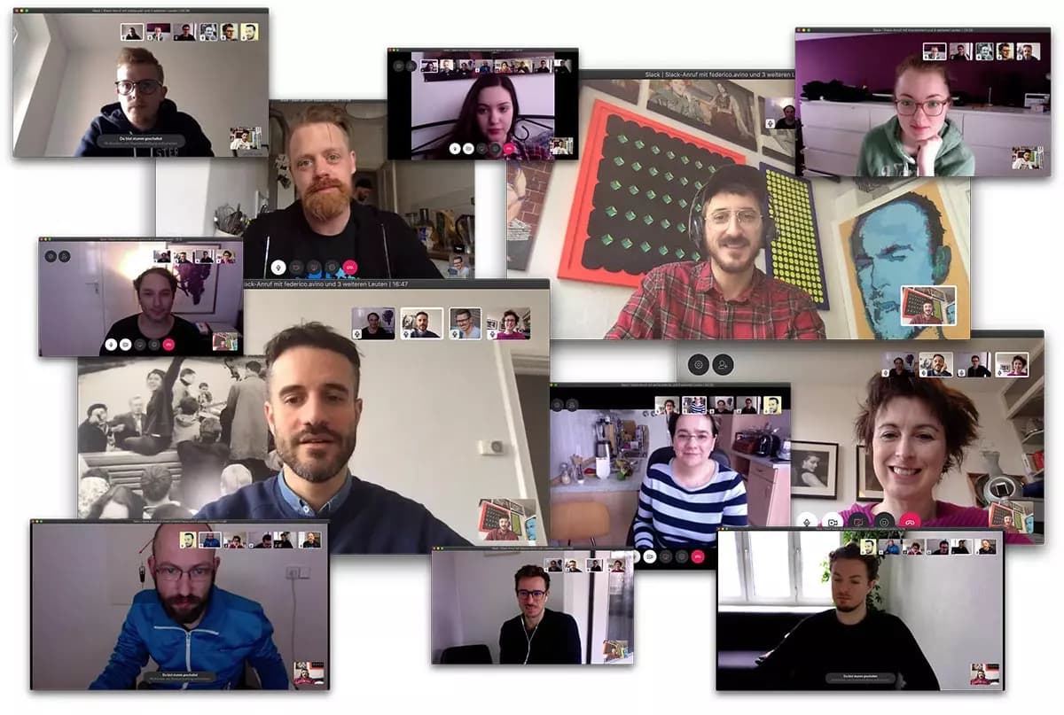 Teambild zum Insight Covid-19 und wie wir als Digitalagentur im Homeoffice mit Technologie die Pandemiezeit überstanden. Employer Branding