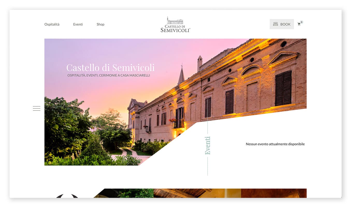 Bild zum insight über visuelle Webdesign-Trends durch asymetrisches design am beispiel Castello di Semivicoli