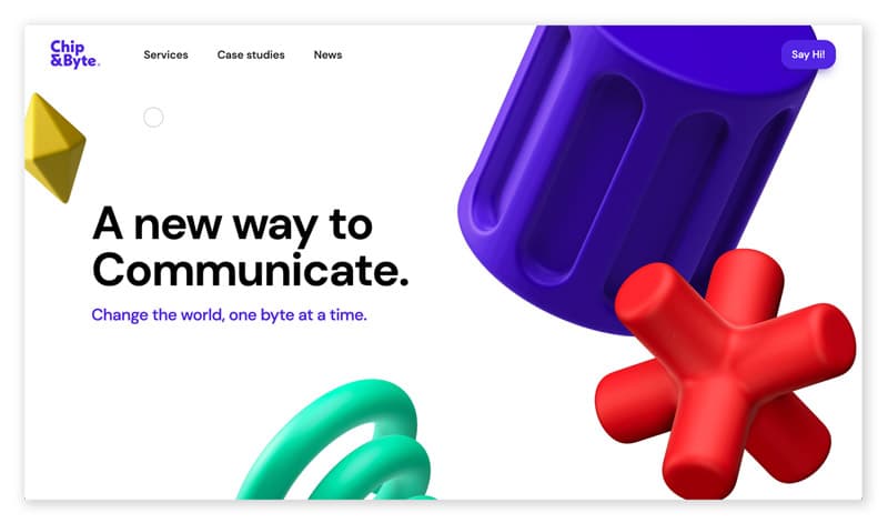 Bild zum insight über visuelle Webdesign-Trends durch 3D am beispiel Chipebyte