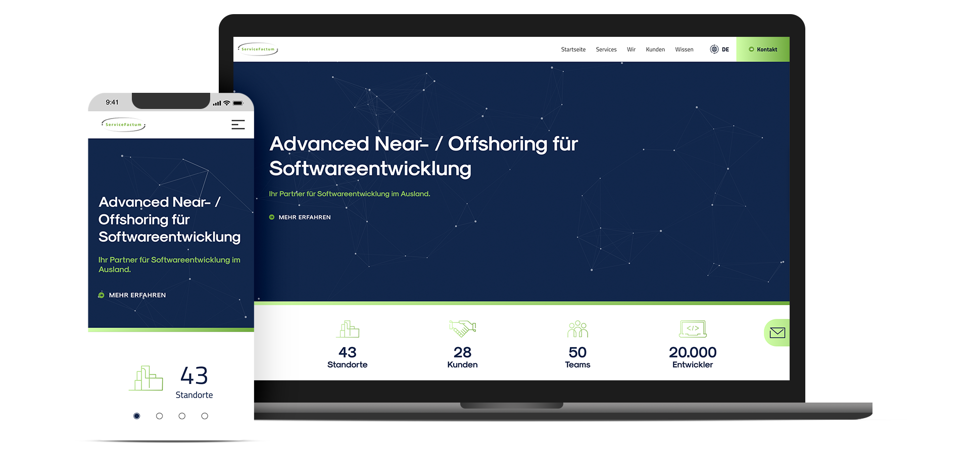 Mobile und Desktop Ansicht Homepage