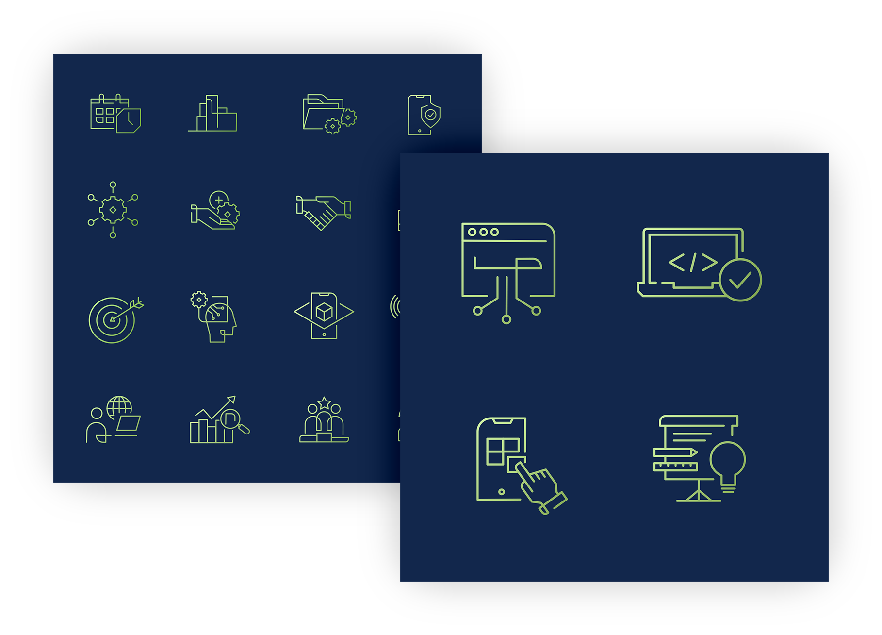 Darstellung der Icons für die ServiceFactum-Website