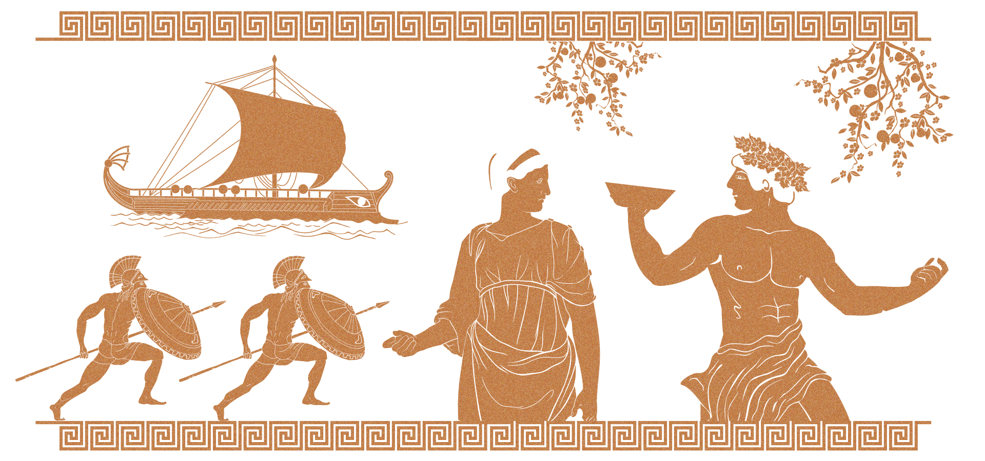 Vektor-Grapfiken zum Thema Griechische Antike als VasenIllustration