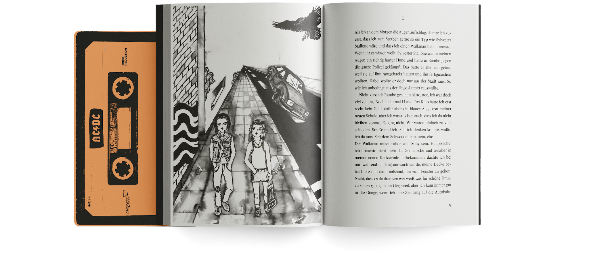 Buchmockup vom Buch Jung und Unsichtbar was die Innenseite zeigt