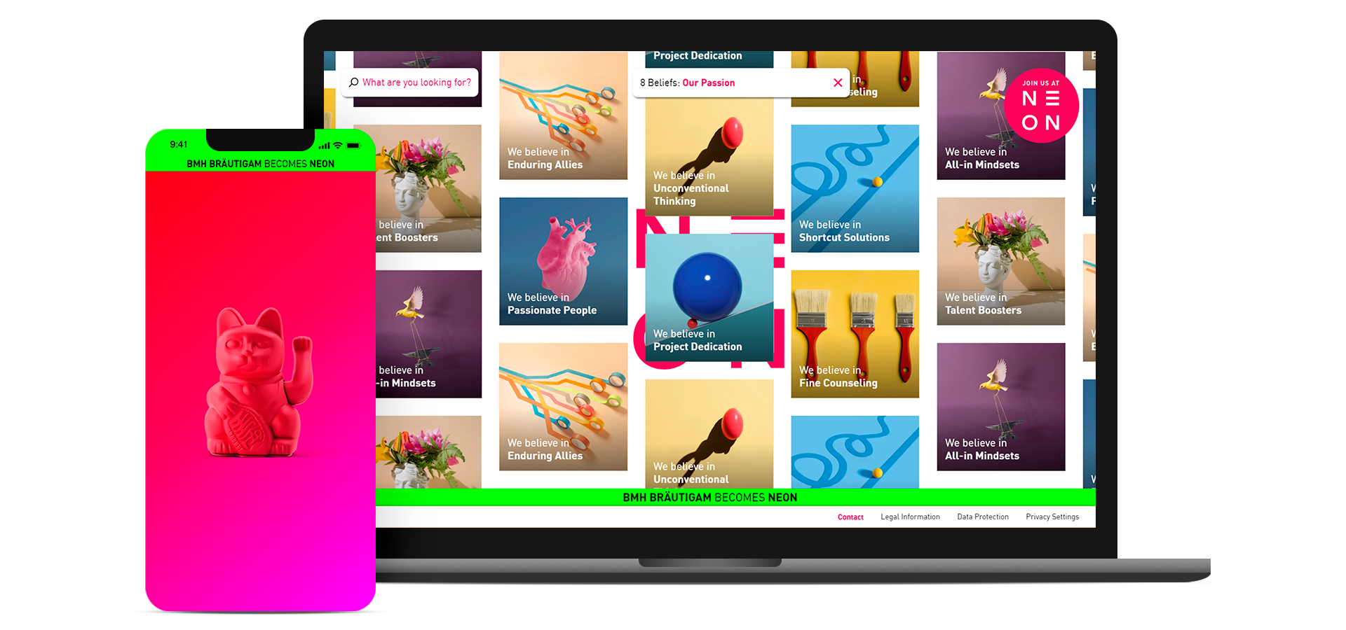 Websitenmockup in Mobile und Desktop