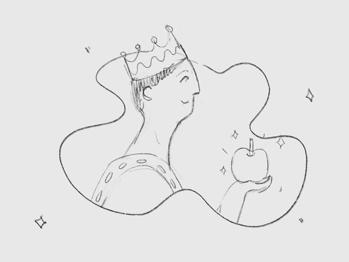 Illustration Storyboard König Midas und sein Wunsch nach Gold