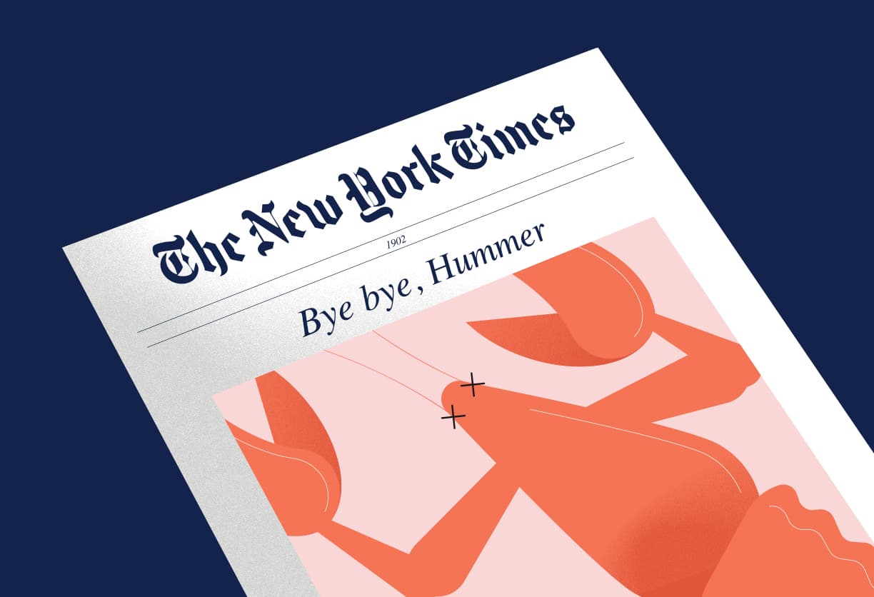 Illustration mit Zeitungsartikel zum Thema Hummersterben